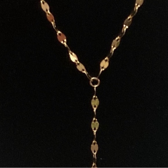 Celebrity Stylist Designed 14k Gold Minimalist Lariat Necklace Fine Jewelry - Picture 10 of 11